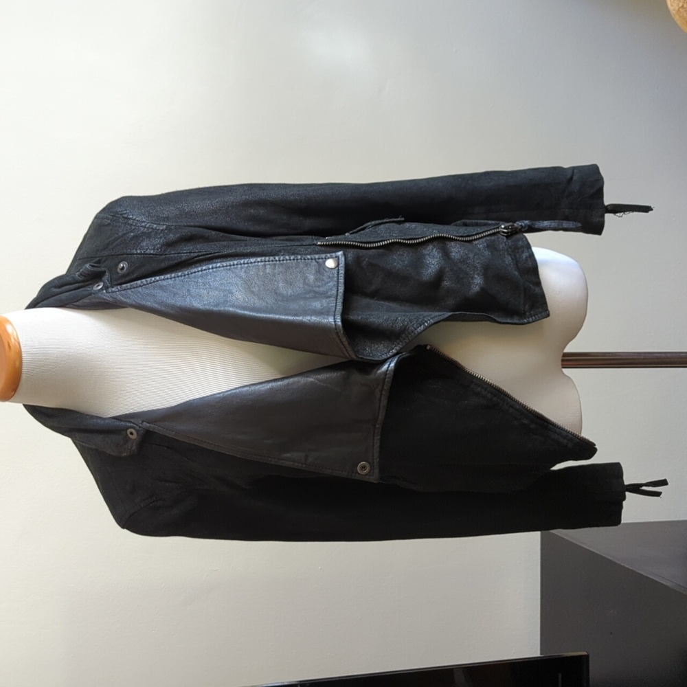 Muubaa black leather jacket Sz 6